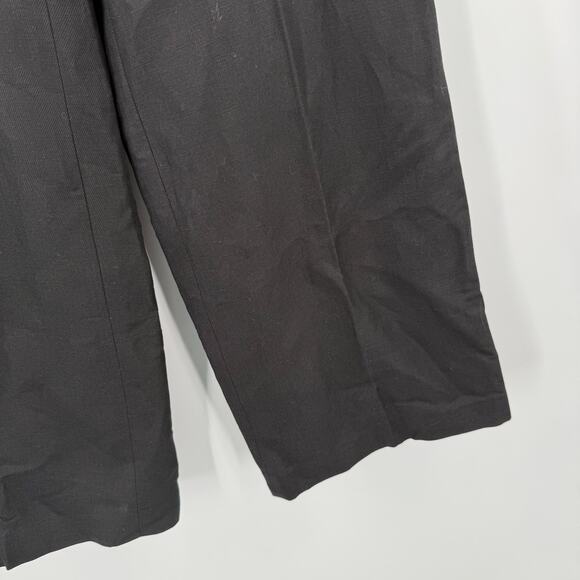 LOFT ANN TAYLOR Pants SZ 2 Linen Blend Black Wide Ann Leg Business Office Work - Picture 9 of 13